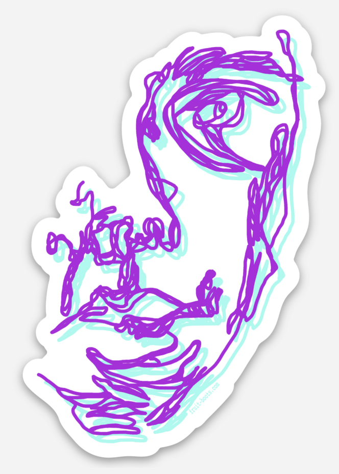 "Blind Contour Face" Sticker