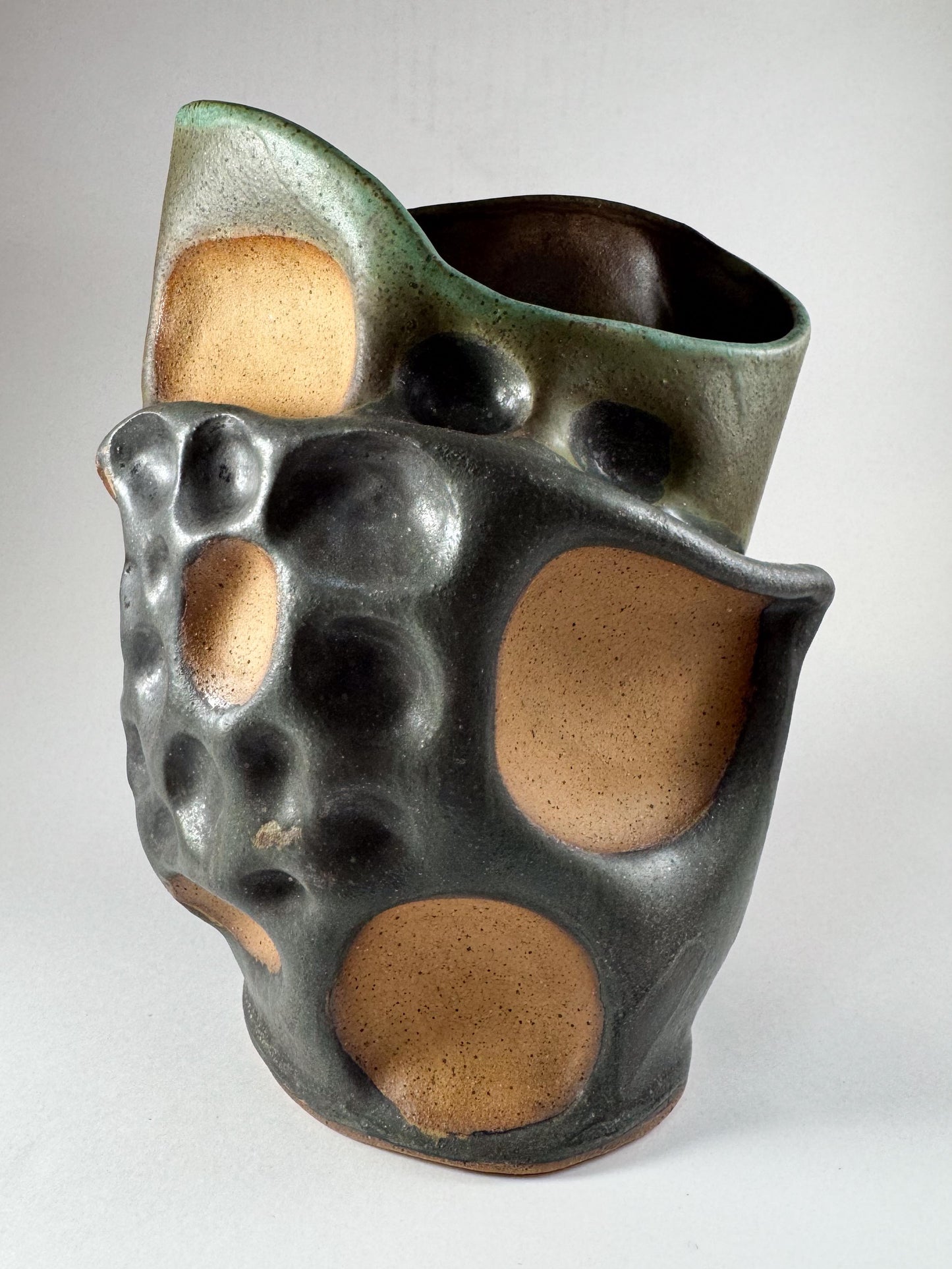 Charcoal and Moss Tafoni Vase