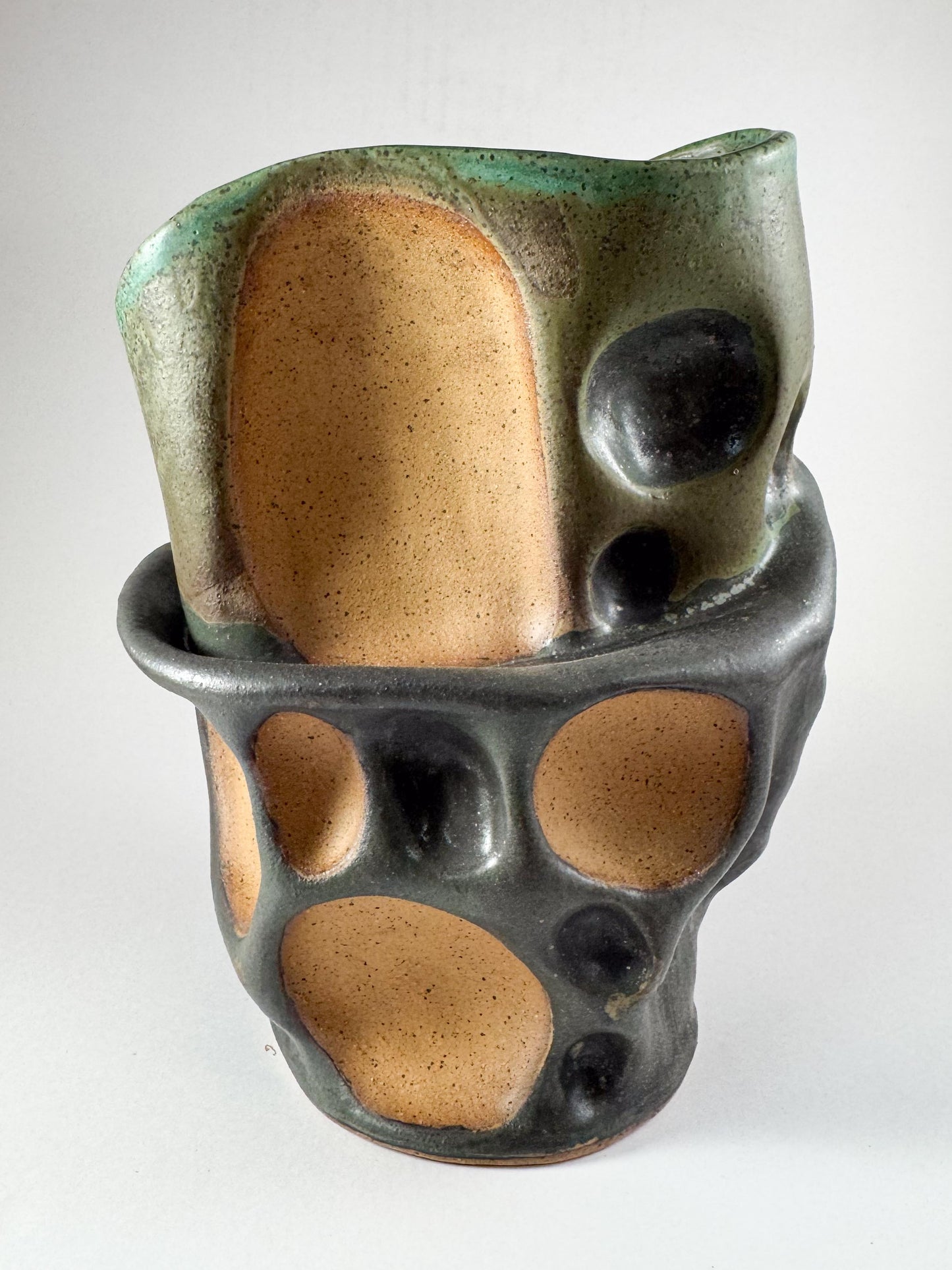 Charcoal and Moss Tafoni Vase